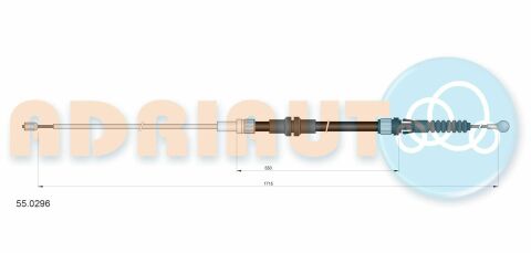 ADRIAUTO VW Трос ручний. гальм. лев.прав.Caddy 06-