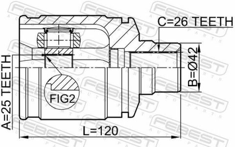 ШРКШ (ШРУС) внутренний правый 25x42x26 MAZDA 626 94-