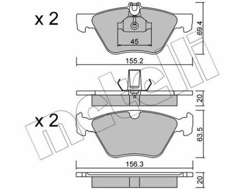 Колодки гальмівні (передні) MB E-class (W210/S210)/CLK-class (C208) 95-03/SLK-class (R170) 00-04