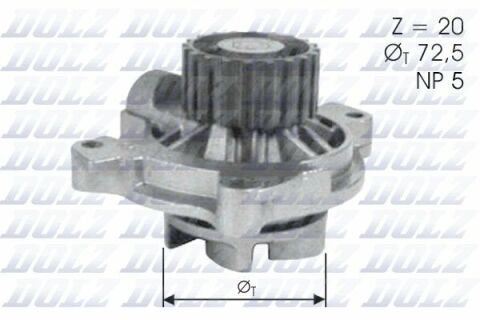 Насос води Audi 100 2.4D,2.5TDI 91-VW Насос води Audi 100 2.4D,2.5TDI 91-VW