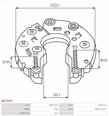 Диодный мост генератора 1.9dCi / 1.9dCi + 2.2dCi