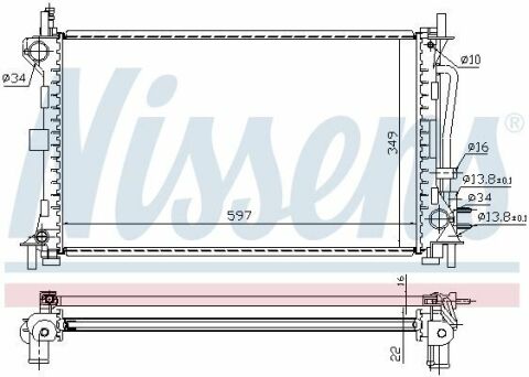 Радиатор FD FOCUS I(98-)1.6 EFi[OE 1230030]