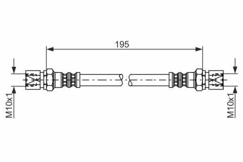 Шланг тормозной (задний) Opel Omega A/B 86-03/Vectra A/B 88-03 (L=199mm)