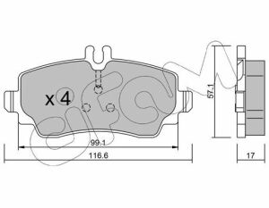 Колодки передні гальмові A-klasse W168 97-04, Vaneo MB