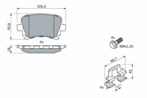 Колодки тормозные (задние) VW Caddy 03-15