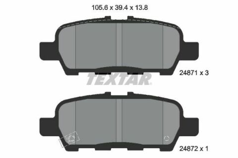 Колодки гальмівні (задні) Nissan Tiida/Teana/Murano 08-/Suzuki Grand Vitara 05- (105.6x39.4x13.8)