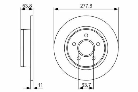 Диск гальмівний (задній) Ford Connect 02- (277,8x11)