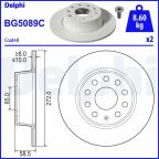 VW диск гальм. задн. T-ROC, AUDI, SKODA
