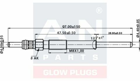 Свічка розжарювання (подвійна спіраль) 11V Mondeo 2.2 TDCi, Citroen, Peugeot 2.2HDI FORD