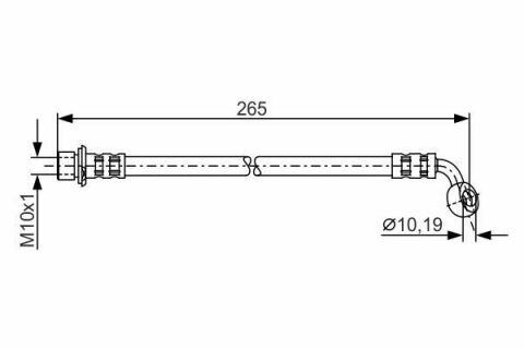 Шланг тормозной (задний) Lexus LX/Toyota Land Cruiser 90- (L=195mm) (L)