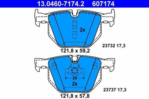 Колодки тормозные (задние) BMW 5 (E60/E61) 02-10/6 (E63/E64) 04-07 (Ate)