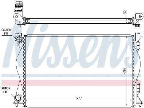 Радіатор охолодження Audi A6 2.0TFSI/TDI 04- (677x438x32)