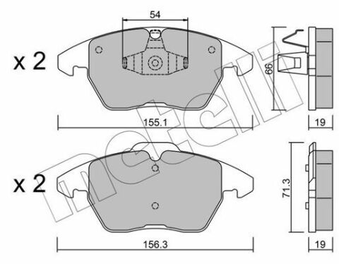 Колодки тормозные (передние) Citroen C4 04-11/Peugeot 207/308 07-14/208 12-/307 03-09/3008 09-16