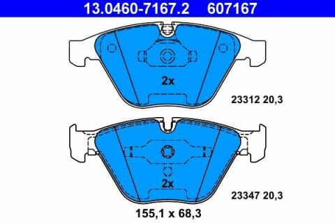Колодки гальмівні (передні) BMW 5 (E60)/6 (E64)/7 (E65) 01- (Ate) Колодки гальмівні (передні) BMW 5 (E60)/6 (E64)/7 (E65) 01- (Ate)