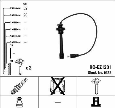 Комплект ізольованих проводів для свічок запалювання rc-ez1201