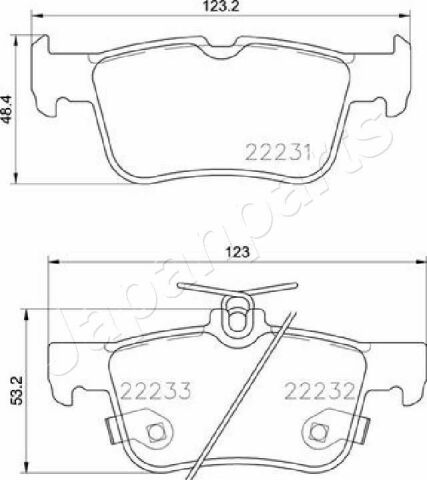 JAPANPARTS FORD Колодки гальм. зад. Mondeo, Galaxy, S-Max, 14-