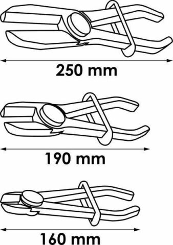 Набір зажимів для шлангів і патрубків (3 шт)