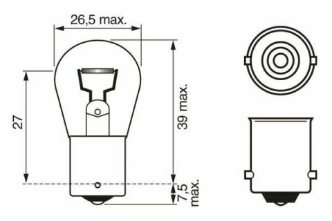 Автолампа (BA15s) 12V18W