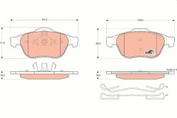 Тормозные колодки пер. Renault Laguna 01-(ATE) (156,3x68,5x18) Тормозные колодки пер. Renault Laguna 01-(ATE) (156,3x68,5x18)