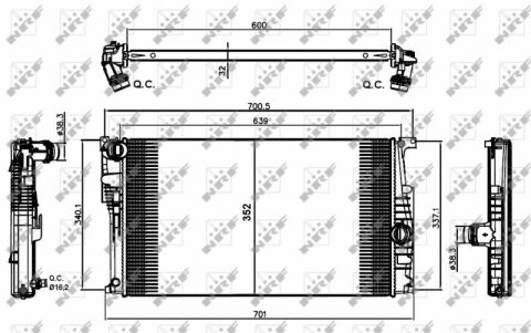 Радіатор охолодження двигуна 1.2 TCe (H5F) + 1.4 TCe (H4J) + 1.5dCi (K9K 8xx, 6xx)