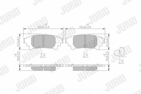 Колодки гальмівні lexus is 13-,rx 09-,prius 12-