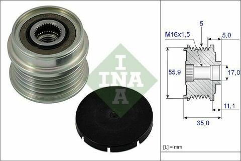 Шкив генератора Audi A4/A6/Skoda Superb/VW Passat 1.6-2.0/1.9 TDI 96-05 Шкив генератора Audi A4/A6/Skoda Superb/VW Passat 1.6-2.0/1.9 TDI 96-05