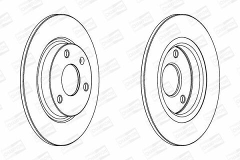 CHAMPION CITROEN Диск тормозной передний AX,Saxo,Peugeot 106 86-