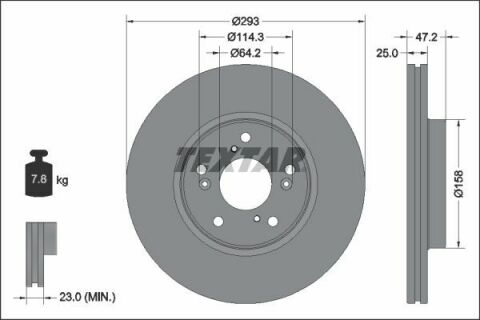 Диск тормозной (передний) Honda HR-V 1.5 16V/1.6D 15- (293x25) PRO