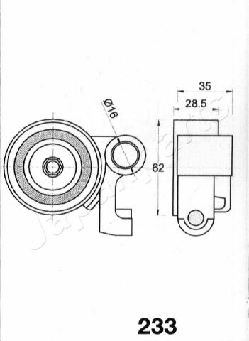 JAPANPARTS TOYOTA Ролик натяжн.Camry 96-,Lexus GS 3.0 93-