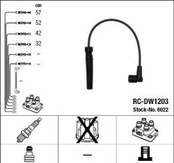 Комплект ізольованих проводів для свічок запалення RC-DW1203