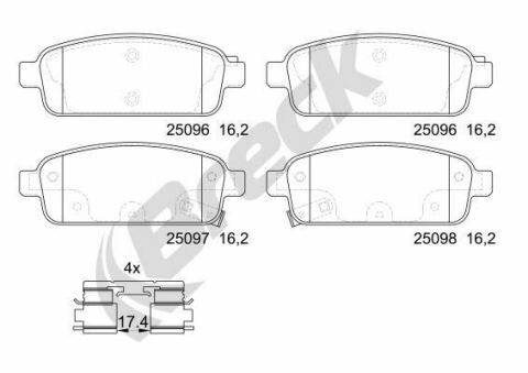 Колодки гальмівні (задні) Opel Astra J 09- (з датчиком)