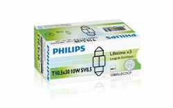 Лампа Festoon T10,5X30 LongLife EcoVision 12V 10W SV8,5