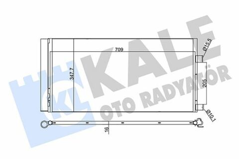 KALE RENAULT Радіатор кондиціонера з осушувачем Laguna III,Latitude 07-,Kangoo 1.5dCi 09