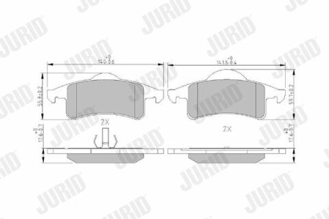 JURID JEEP Тормозные колодки задн.Grand Cherokee 98-