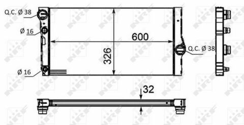 Радиатор охлаждения BMW 5 (F10)/7 (F01-F04) 10-16 B47/N47/N57