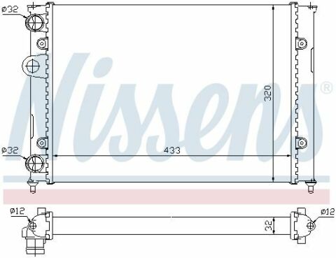 Радиатор VW GOLF III(91-)1.4 i(+)[OE 6N0.121.253]