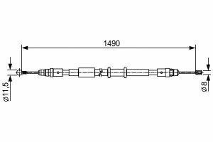 Трос ручного тормоза задний правый/левый Master 2,3 10- (1490mm) RENAULT