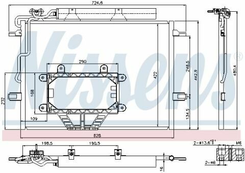 Радіатор кондиціонера (конденсатор) з осушувачем W211 DB