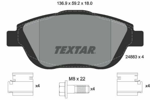 Тормозные колодки (передние) Citroen С3 09- (Bosch) Q+