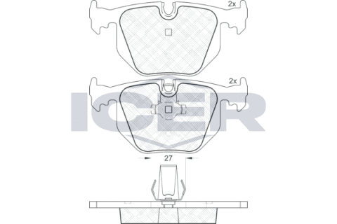 Колодки гальмівні (задні) MW 3 (E46) 00-07/X3 (E83) 04-11/Land Rover Range Rover 02-12