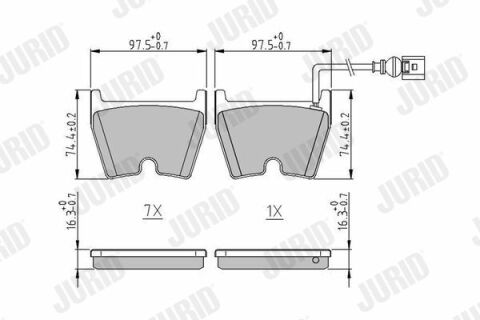 JURID AUDI Колодки гальмові перед. Q3 RS 2.5 13-18, A3 Sportback RS3 15-