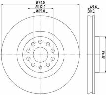 Диск тормозов. передн. A3, Q3, SEAT, SKODA, VW AUDI HIGH CARBON