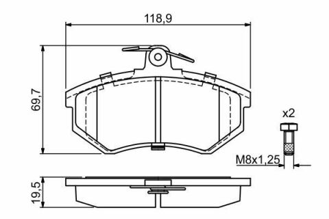 Колодки гальмівні (передні) Audi 80/90/100/200 77-96/VW Corrado 88-95