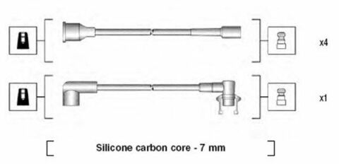 MAGNETI MARELLI Комплект високовольтних проводів RENAULT Tбоковий O 1,2 IE 93- [941145230720]