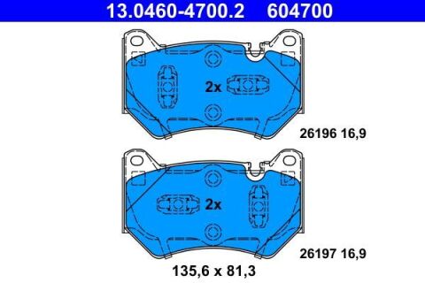 Колодки гальмівні (передні) Audi Q5 16- (Brembo)