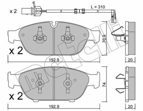 Колодки гальмівні (передні) Audi A6/A7/A8 10- (з датчиком)