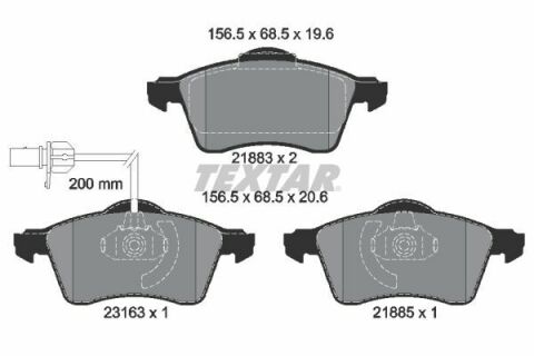 Колодки тормозные (передние) VW T4 90-03 R15 (с датчиком) (Teves) Q+