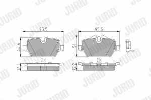 JURID BMW Тормозные колодки задн.E87(1-serie), E90(3-serie)