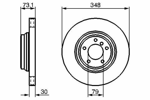 Диск тормозной (передний) BMW 3 (E90-E92)/ X1 (E84) 2.0-3.0 04-15 (348x30) (с покр.) (с вентиляцией)