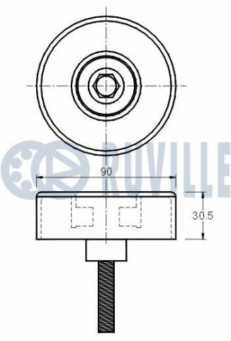 RUVILLE FORD Натяжний ролик Fiesta, Focus, Transit 1.8D/TD 00-